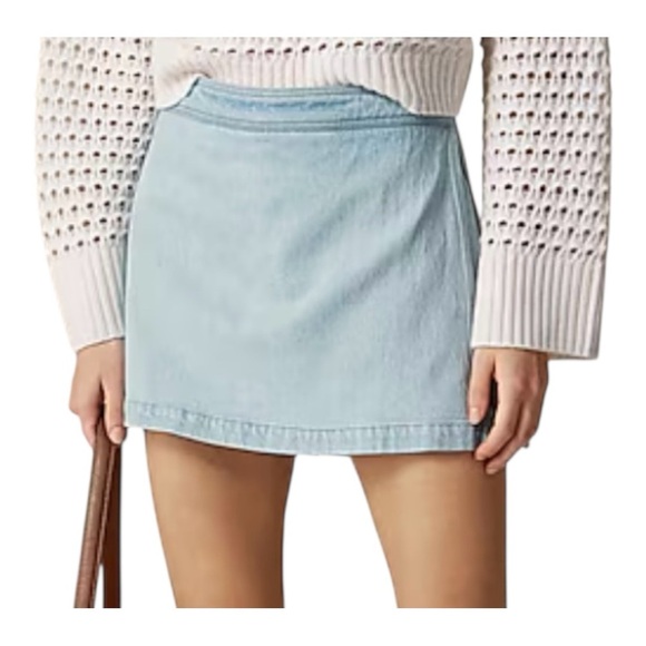 J. Crew Sky Blue Mini Skirt - Picture 1 of 8